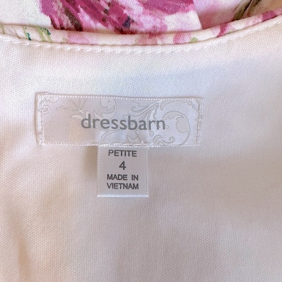 Dress Barn Pink Floral Print Sleeveless Sheath Dress Size 4Petite **Like New** - Picture 9 of 12